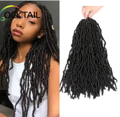 cheap Bobbi boss Nu Locs Synthetic Hair Crochet Braids Natural Curly Dreadlocks Hair Black Dark Brown  Long Nu Locs 18  inch