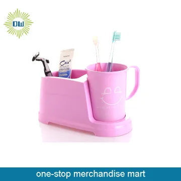 Plastic Toothbrush Cup With Holder