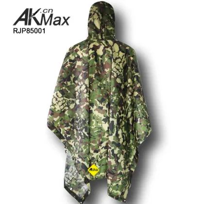 Rain Poncho Adult Waterproof Raincoat Tactical Rain Gear Long Rain Jacket for Hiking Emergency Camping
