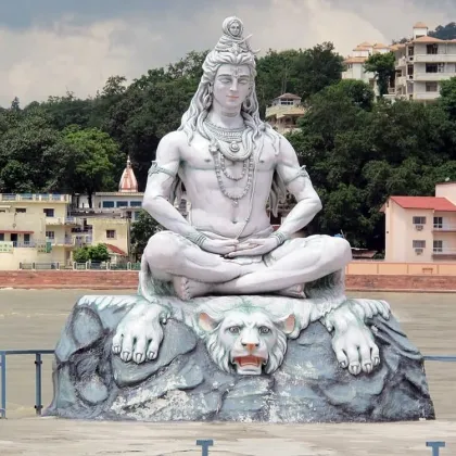 White marble decoration shvia lord statue