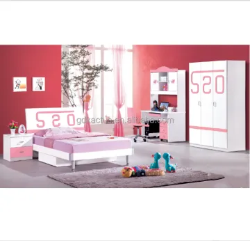 colorful girls cartoon bedroom furniture set high glossy finished children bedroom sets