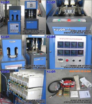 Hb-m800 2-cavity Semiauto Stretch Blow Molding Machine For Pet Bottles Up To 2l 