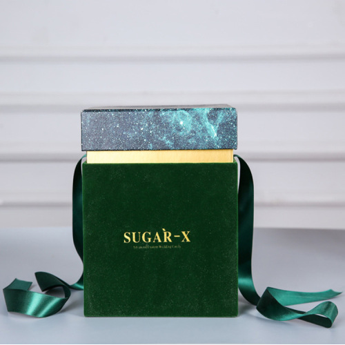 Green Velvet Luxury Candle Box Paper Lid