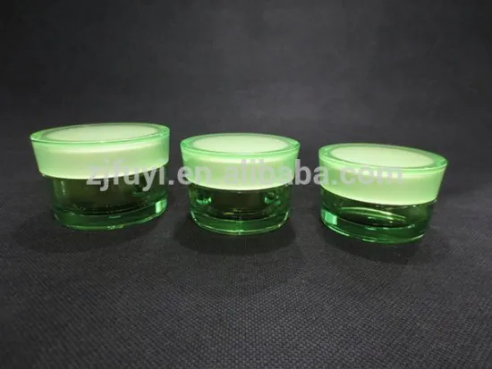 Skin care cream use plastic green jar packaging/5g 15g 30g 50g