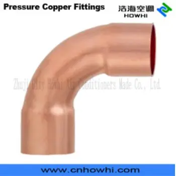 Copper Long Radius Elbow for Refrigeration and Plumbing, ASME/ANSI