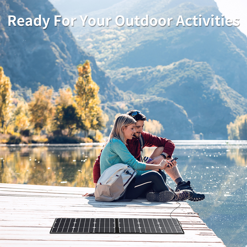 Flashfish Energy Usb Charger Lightweight 3 Folds 110v 220v Outdoor Camping 100w Portable Solar Panel For Portable Power Station5