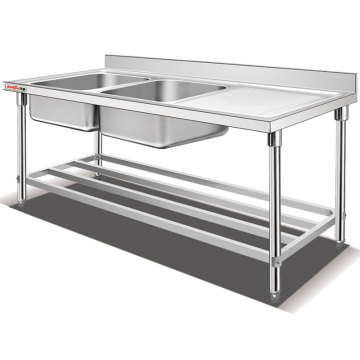 Custom Size Low Price Heavy Duty Corner Stainless Steel Hand Wash Basin Manufacturer for Laboratory/Double Sink