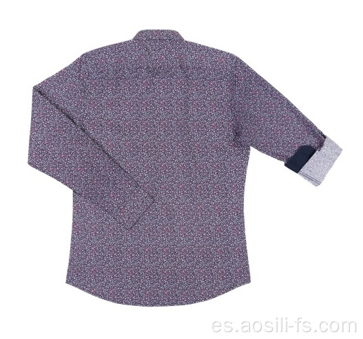 Camisa de algodón estampada tejida para hombres de buena calidad