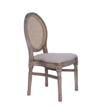 Wholesale Hotel Outdoor Ceremony Event Rattan Wicker Wood Dining Chairs