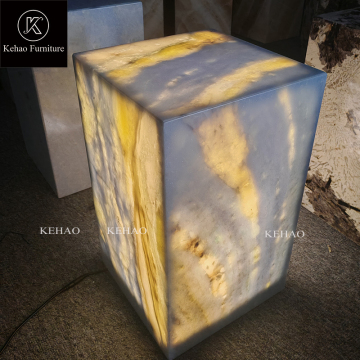 Luxury Natural Blue Marble Rechargeable LED Lamp