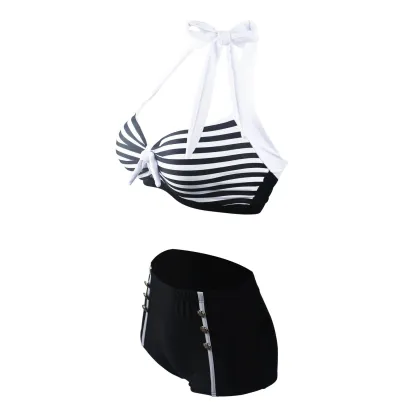 High quality bikini designers bathing suits stripe 2-piece set of bathing suits for women