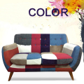 Bản sao giữa thế kỷ 3pcs Vải chéo Hàng ghế sofa Đi văng