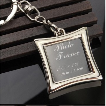 Customised Metal Gold Silver Photo Frame Keychain
