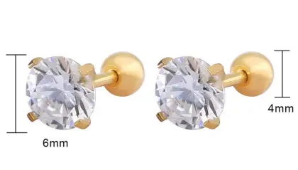 High Quality Diamond Cubic Oxide Stud Stud Earrings