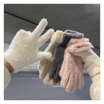 2024 flauschige pelzige Finger Fästerstoffe für Outdoor -Sportarten: Radfahren und Skihandschuhe