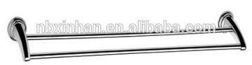 Contemporary stylish bathroom wall fitting accessories chrome plating metal double towel bar 600mm
