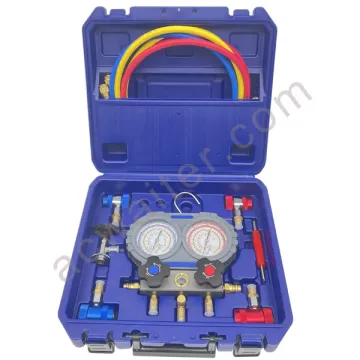 High Quality Automotive A/C Manifold Gauge Set with Charging Hose - R134a/R404, 2-Year Warranty