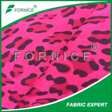 manufacture China high quality 100% polyester leopard printed suede bonded knitted fabric