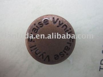 Garment metal jean button with laser engraving