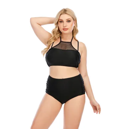 2024 Splicing Bikini Swimwear: Plus Size Women's L-4XL Two-Pieces Set