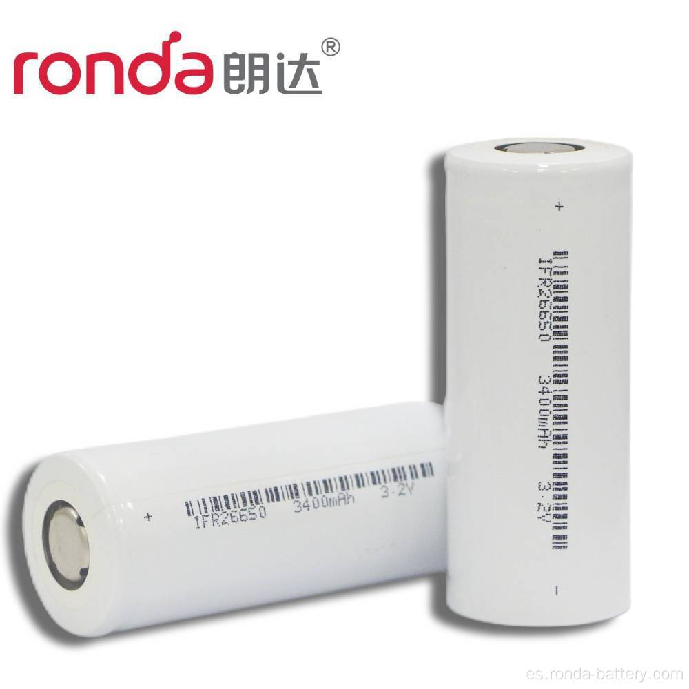 IFR26650-3400MAH 3.2V Batería cilíndrica de LifePO4