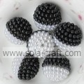 19MM Handmade Black And White Acrylic Pearl With Hole