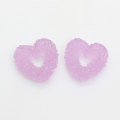 Supply 100pcs Heart Shaped Resin Charms Flat Back Keychain Decor Bracelet Necklace Decoration Beads Slime