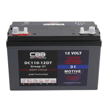 CBB Dual Terminal 12V 110Ah Bateri Suria Deep Cycle untuk Keranjang Golf dan Penyapu