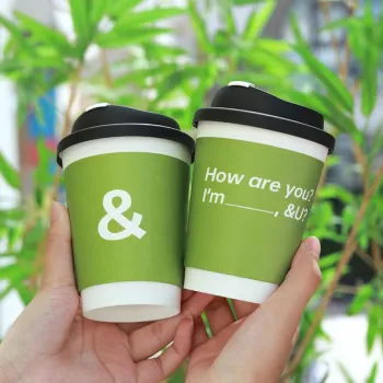 12oz Disposable Green Paper Cup for Hot Drinks