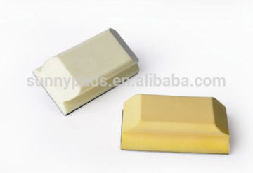 66*122MM Soft Square Hand Sanding pads velcro for car body filler putty