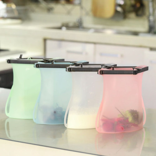 Reusable Silicone Bags Ziplock Silicone Food Freezer Bags Food Grade