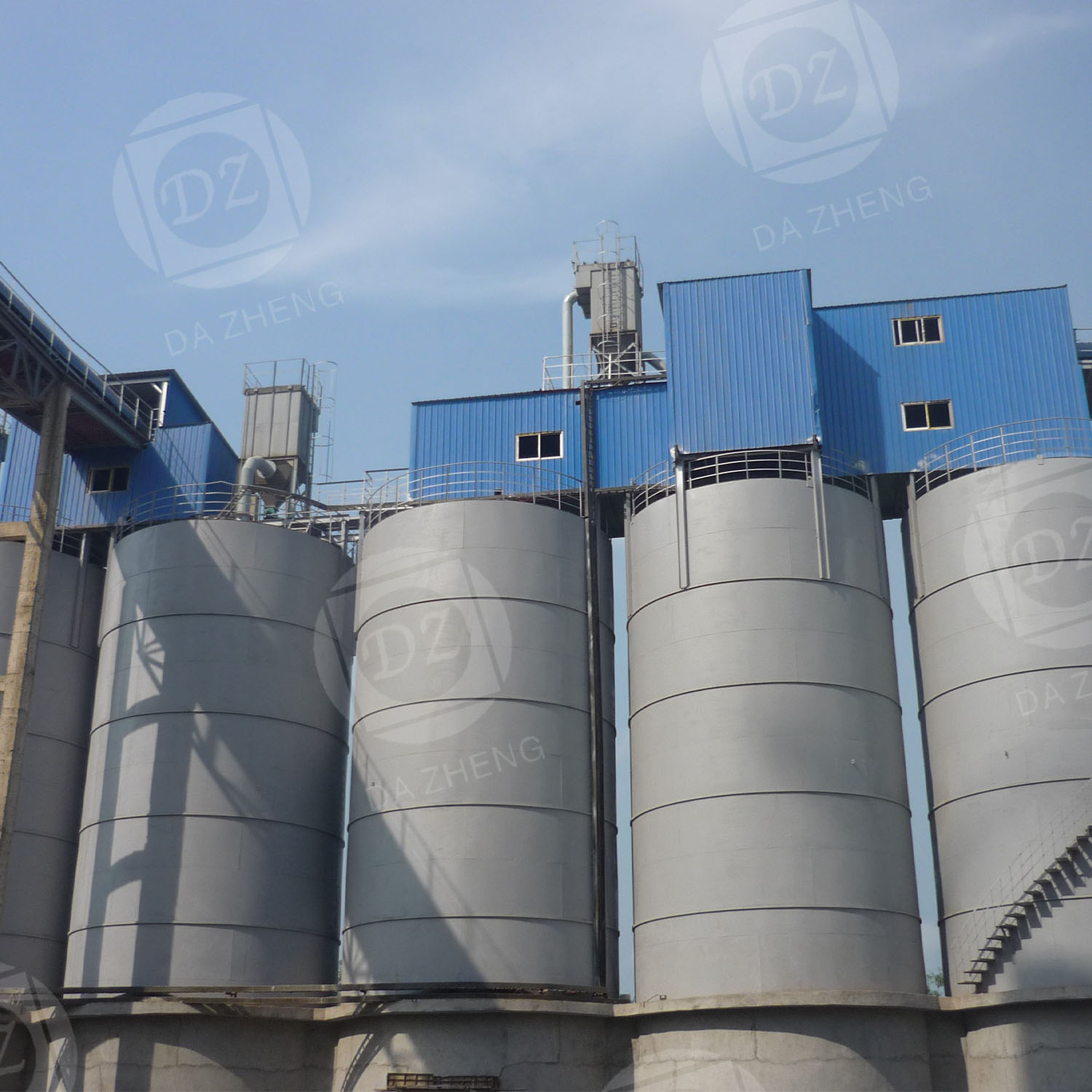 Galvanized steel silo for gypsum board