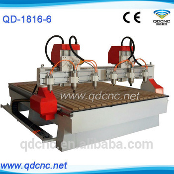 Multi heads CNC Engraving Machine /Professional wood cnc router with high precision QD-1816-6