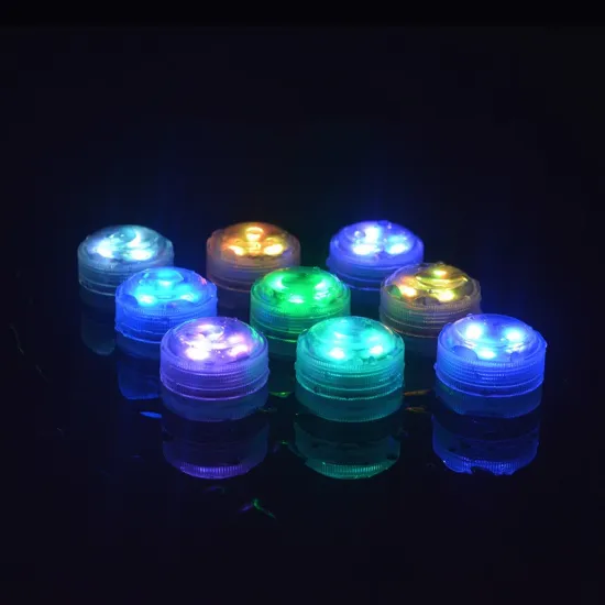 3LED RGB Battery Operated Submersible Underwater Lamp with Rotary Switch and Remote Control, Perfect for Party and Wedding Decorations - Certified