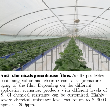 Anti-chemicals greenhouse films