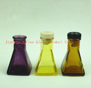 50ml colored glass pyramid aroma diffuser perfume bottles