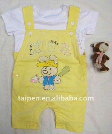 Fashion Baby Boys Romper 100% cotton Plain Yellow Baby Summer Romper