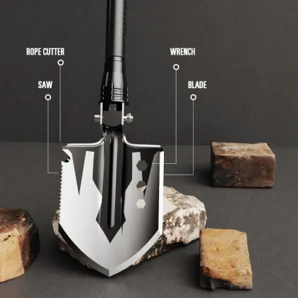 Yuantoose Aluminum Camping Self-Defense Folding Multifunctional Outdoor Engineer Shovel