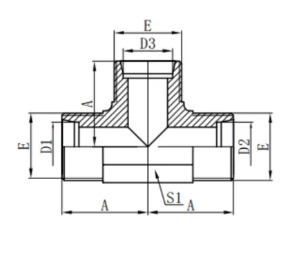 Eaton Standard Metric Pipe Fitting Hydraulic Equal Tee