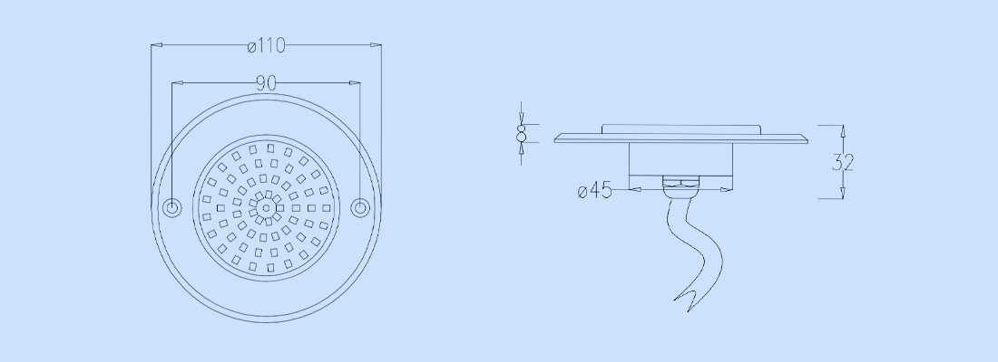 8mm Ultra Thin Swimming Pool light