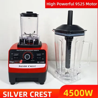 Moulinex Silver Crest Blender SC-1589 Pure Copper Motor 4500W 2-in-1 Meat/Food Processor & Smoothie Mixer