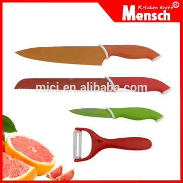 4pcs colorful handle nonstick chef knife