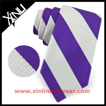 Silk Woven Mens Purple Striped Ties