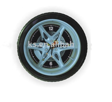 14 Inch Large Size Fashion Round Tire Shape Design Decorative Wall Clock