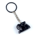 Black Onyx Handmade Craved 1.0 Inch Rabbit Pendant 7 Chackra Key Chain