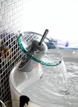 waterfall style bathroom Copper Waterfall Basin Faucet