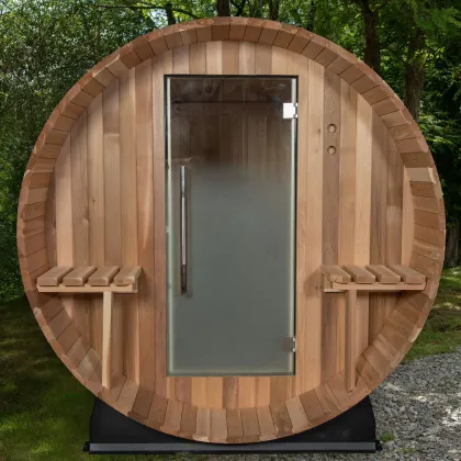 Hot Sale Infrared Wet Steam Outdoor Red Cedar Wood Barrel Steam Sauna
