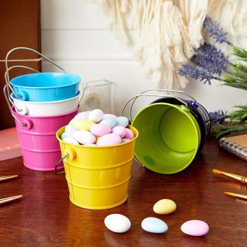Metal Buckets Garden Gift Buckets Colorful Mini bucket with Handle