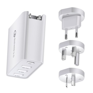 48W 4USB PD Fast Charger - Reisadapter met EU US UK AU -pluggen