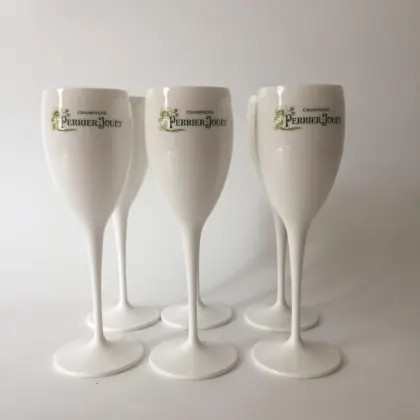 Perrier Jouët Champagne Glasses and Flutes Adorned with Painted Flowers